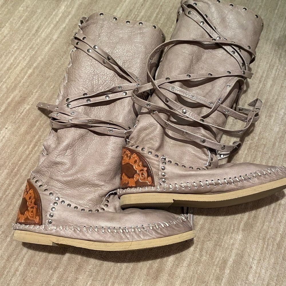 LEATHER  Slouch women’s boots - Picture 8 of 10